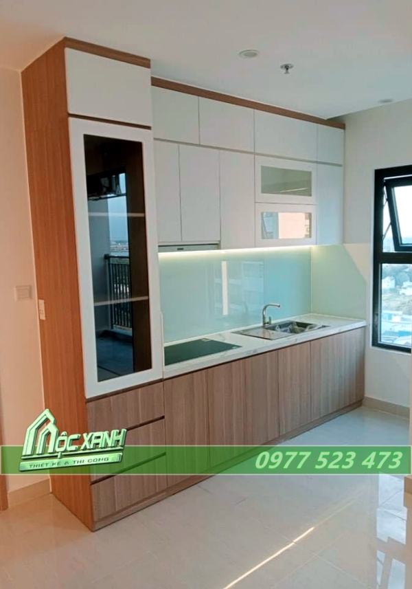 Tủ Bếp i phủ Melamin vân tự nhiên