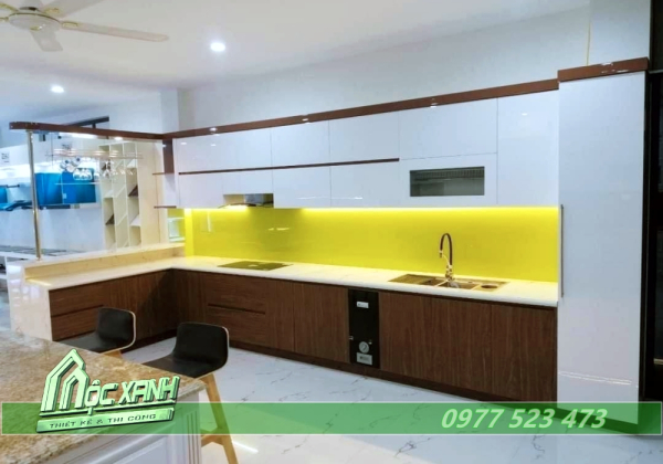 Tủ Bếp i phủ Melamin vân tự nhiên