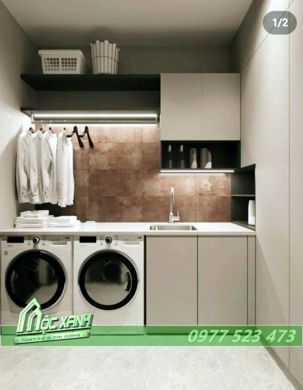 Thiết Kế phòng giặt phơi sấy