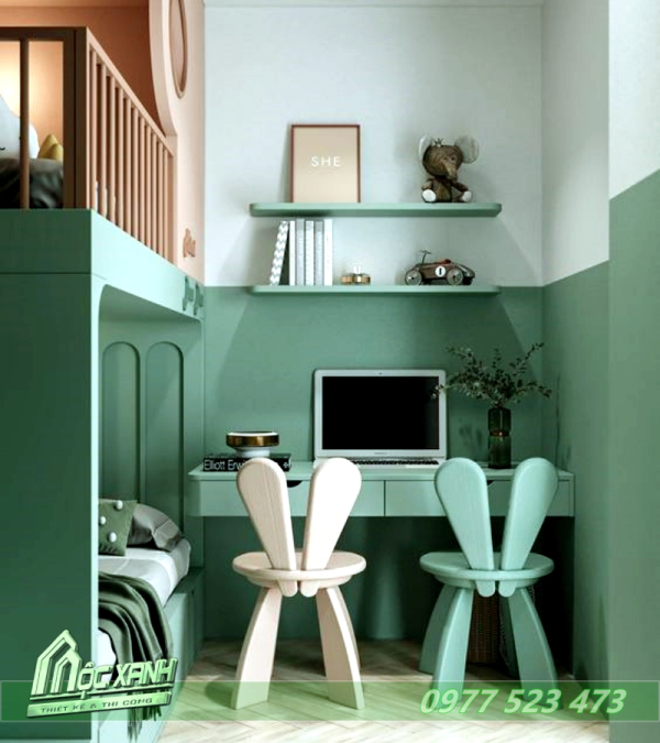 Thiết Kế Phòng ngủ trẻ em 2 tầng