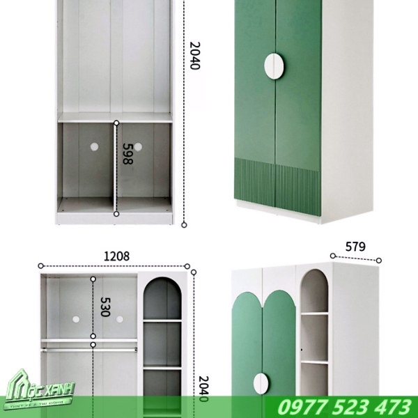 Tủ quần áo gỗ có kệ tiện lợi