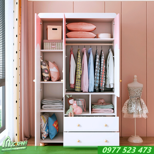 Tủ quần áo bé gái hiện đại