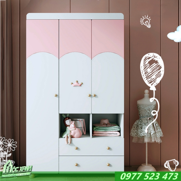 Tủ quần áo bé gái hiện đại