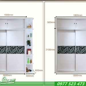 Tủ quần áo gỗ công nghiệp cửa lùa