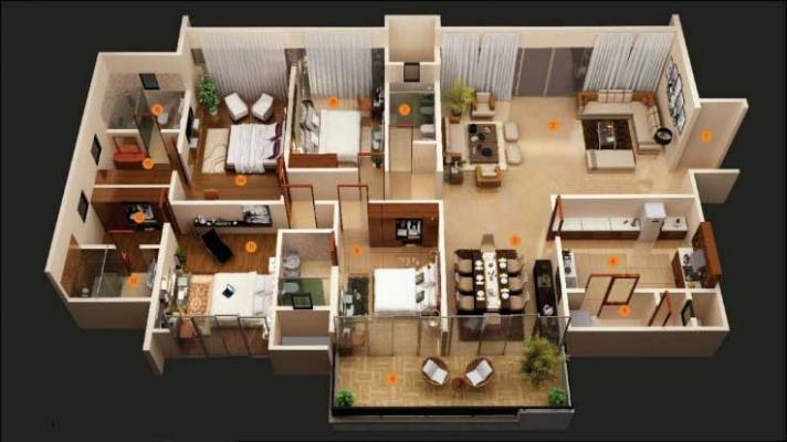 Nội thất chung cư 4 phòng ngủ tiện nghi mới