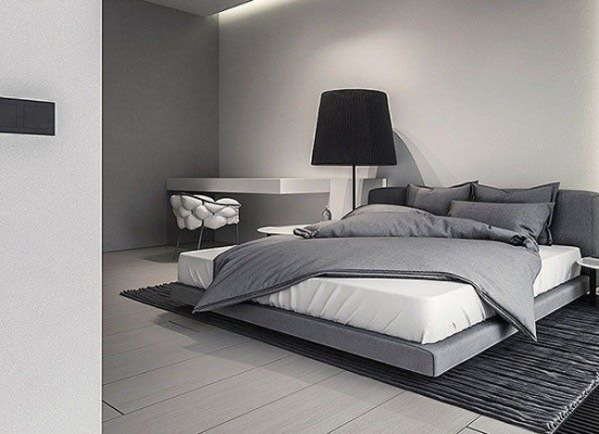 Nội thất phòng ngủ màu xám với vẻ đẹp tinh tế và sang trọng