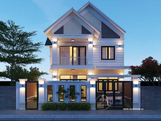 Mẫu nhà 1 trệt 1 lầu mái thái sang trọng được yêu thích hiện nay