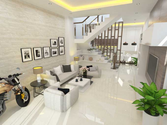 Cách thiết kế nội thất nhà ống 1 tầng đẹp công năng đầy đủ tiện nghi