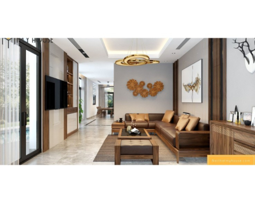 Vì sao nên sử dụng gạch ốp tường phòng khách nhà ống