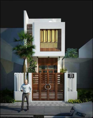 Mẫu mặt tiền nhà ống 2 tầng đẹp chi phí 900 triệu