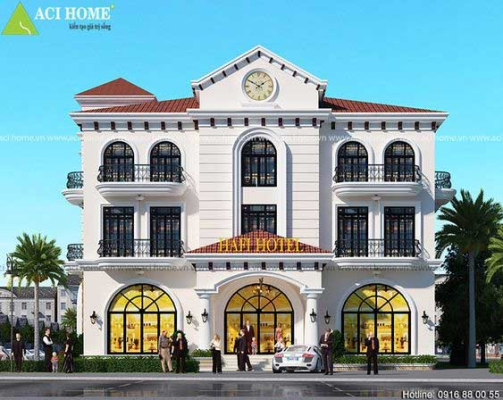 Mẫu khách sạn mini 3 tầng đẹp đạt chuẩn Quốc Tế