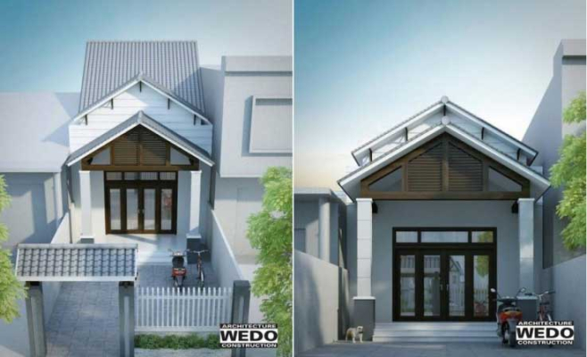 Mẫu nhà cấp 4 đơn giản 6x12m (giá rẻ chi phí và diện tích nhất)
