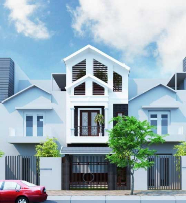 Mẫu nhà ống 3 tầng mái thái đẹp 5x15m độc đáo tại Phú Thọ