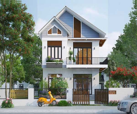 Chọn lọc Những mẫu nhà 2 tầng 4 phòng ngủ phong cách Hiện đại