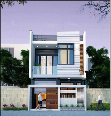 Mẫu nhà phố 2 tầng 2 mặt tiền 7m phong cách mới