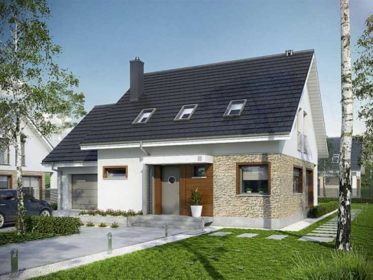 Mẫu nhà cấp 4 có gác lửng 60m2 phong cách Hiện Đại