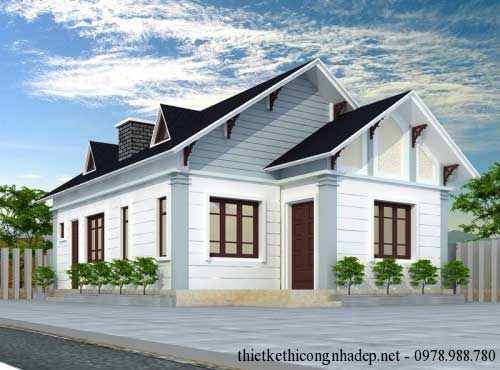 Mẫu nhà cấp 4 mái thái 600 triệu trên diện tích 8.5×12.5m