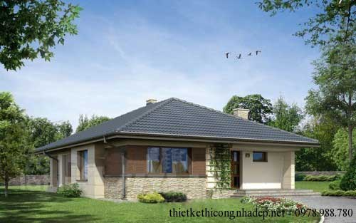 Thiết kế nội thất nhà cấp 4 3 phòng ngủ diện tích 12x16m