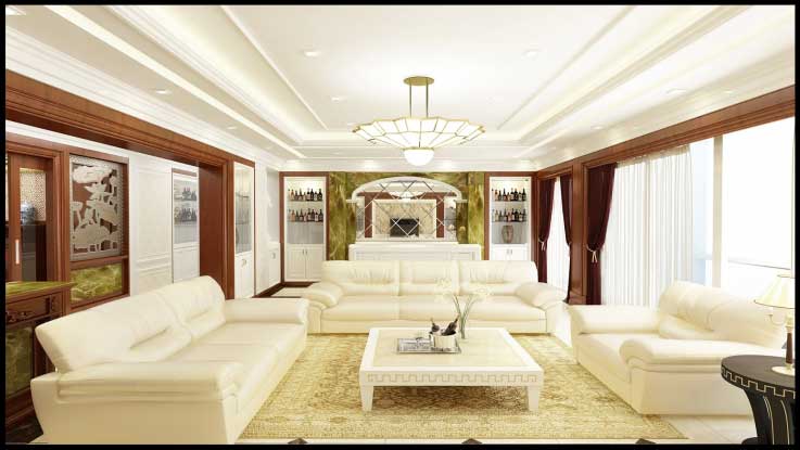 Top 15 mẫu phòng khách tân cổ điển đẹp hot nhất hiện nay